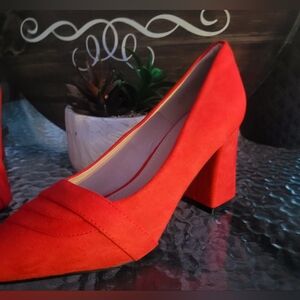 Ermann Red Block Heel Pumps